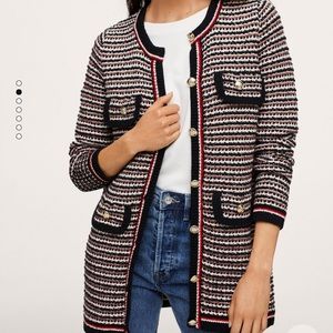 MANGO tweed cardigan size M